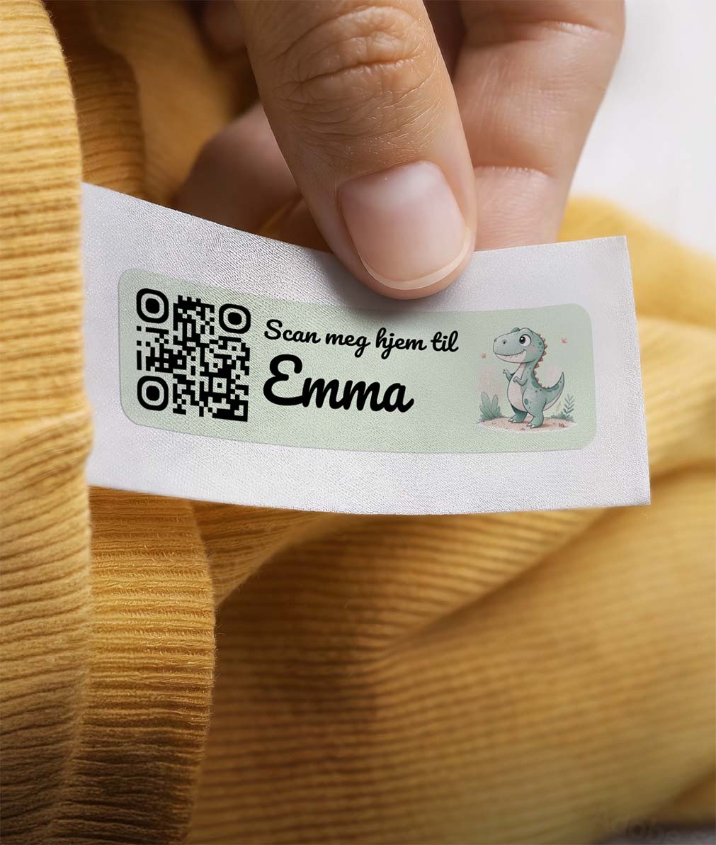 QR-navnelapp på klær
