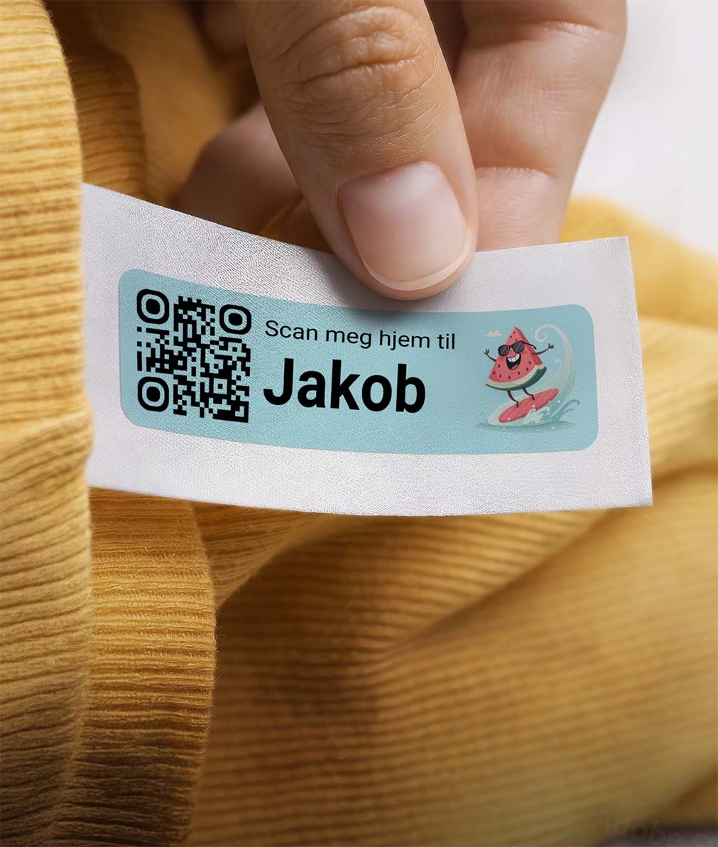 QR-navnelapp på klær