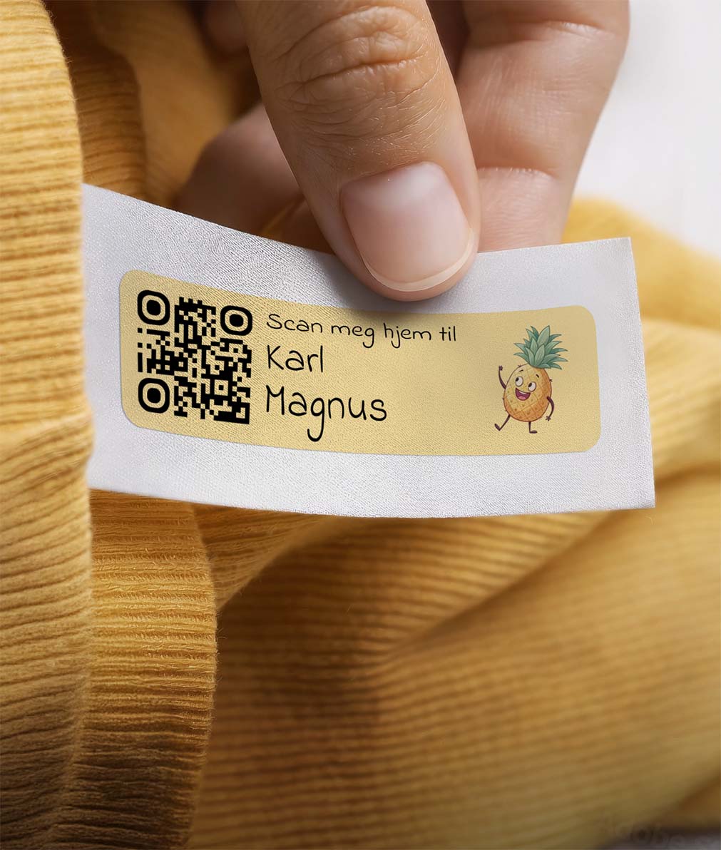 QR-navnelapp på klær